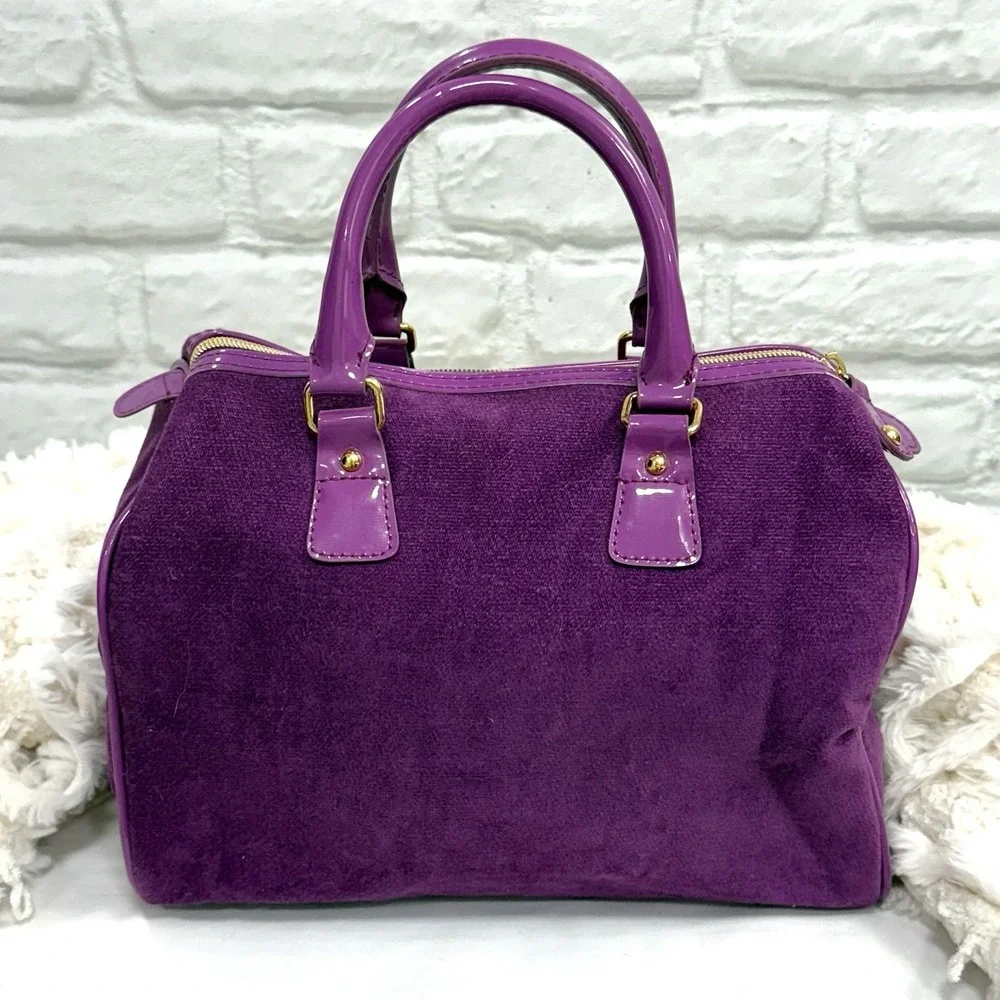 Vtg‎ Y2K Victoria's Secret Lavender Velour Purse 90s Satchel Clueless Velvet Bag